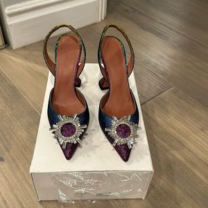 Authentic worn once rainbow begum slingbacks